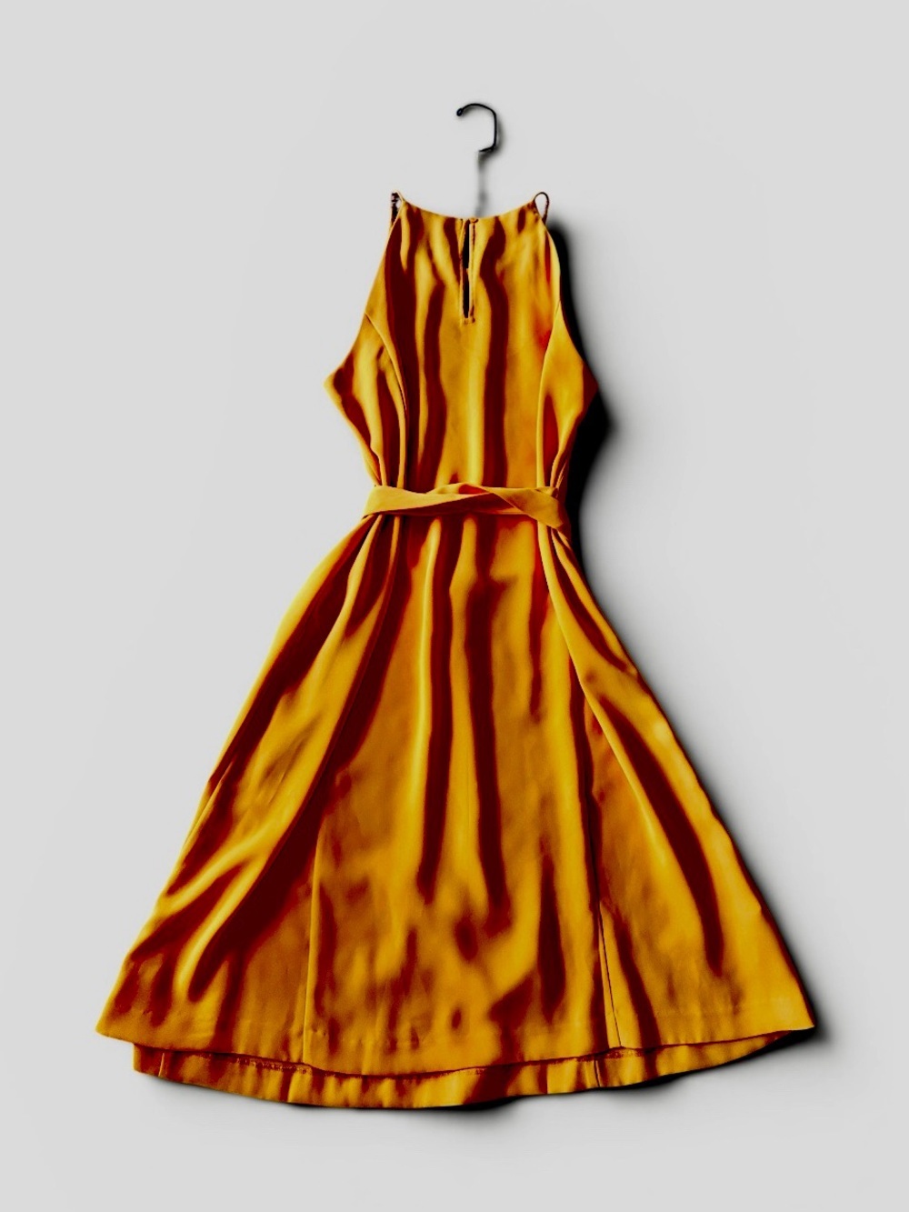 Ann Taylor Orange Halter Tie Waist Midi Dress Size 8 - Picture 3 of 9